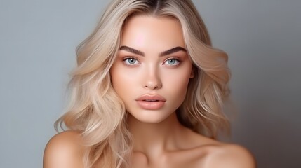 Naklejka premium Captivating Beauty Makeup Skin Care Hair care beauty photos