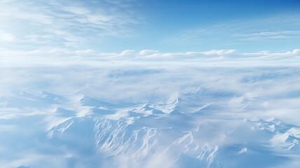 Fototapeta na wymiar Aerial View of a Vast Snowy Landscape