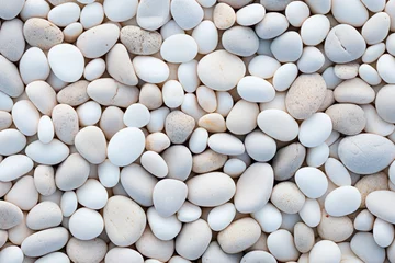Foto op Aluminium White pebbles stone for background © OlgaSolo
