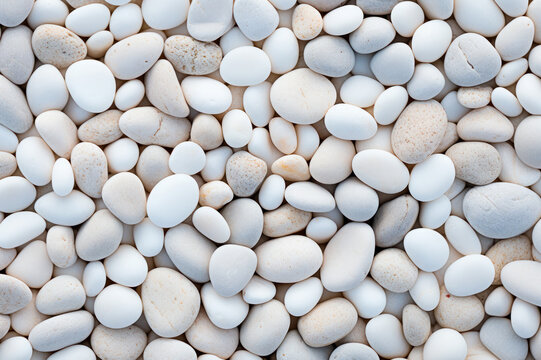 White pebbles stone for background