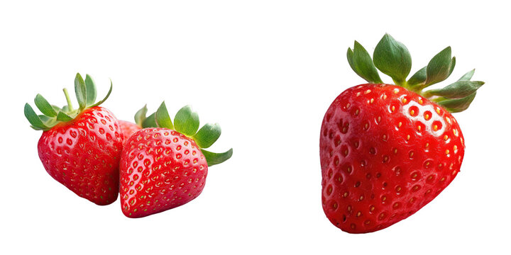 Png Set Delicious strawberry in studio photo transparent background