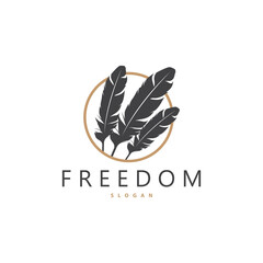 Feather Logo Design Minimalist Vector Template