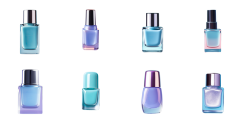 Png Set Bottle of blue polish transparent background