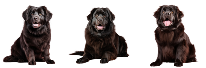 Png Set Newfoundland canine resting against transparent background