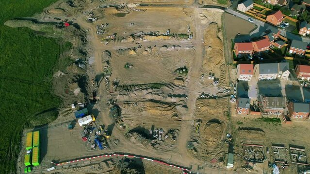 4K Aerial video of a building site in North Yorkshire