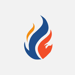 Flame logo with abstract shapes. The spirit of creativity