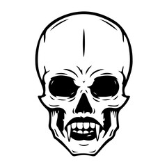 Skull with fangs, Gothic, Vampire, Horror, Macabre, Fangs, Skull design, Halloween, Spooky, Dark aesthetic