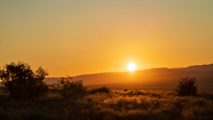 Beautiful sunset at Addo Elephant National Park, South Africa