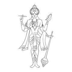 Vishnu, Hindu god, Preserver, Lord Vishnu, Avatar, Bhagavad Gita, Sudarshana Chakra, Conch shell (Shankha), Lotus, Vaikuntha