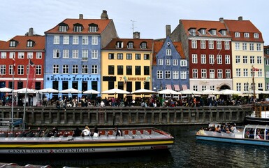 Nyhaven boat district in Copenhagen Denmark