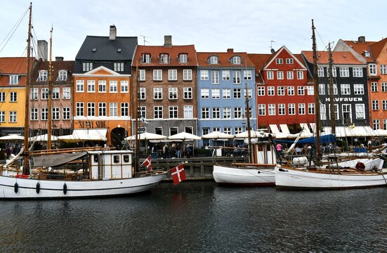 Nyhaven boat district in Copenhagen Denmark 