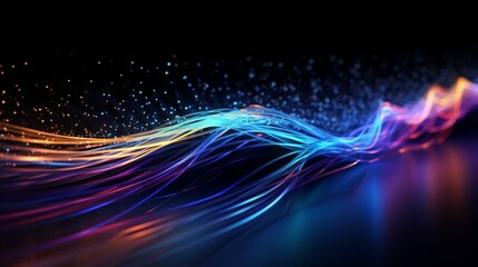 an abstract representation of data flowing through optical fibers, symbolizing the speed and efficiency of modern communication