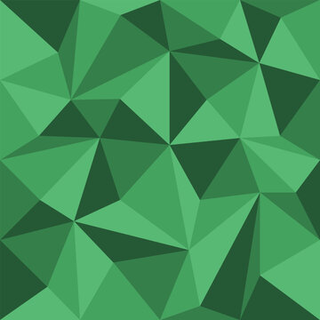 Abstract green geometric seamless pattern with triangles, vector