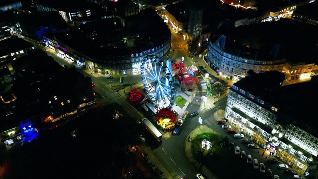 4K Aerial view of Harrogate, during the winter time