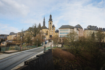 Fototapeta na wymiar St. Michael Church - Luxembourg City, Luxembourg