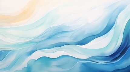 Fototapeta premium Abstract colorful watercolor waves background. Horizontal illustration of trendy&nbsp;wave texture paper for presentation, brochure, booklet, poster.