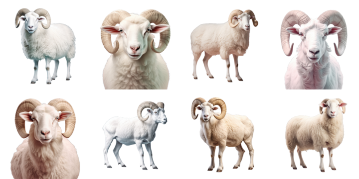 Png Set Alone on transparent background ram in white