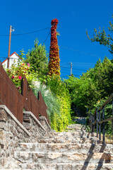 Stones stair to the center of Tihany