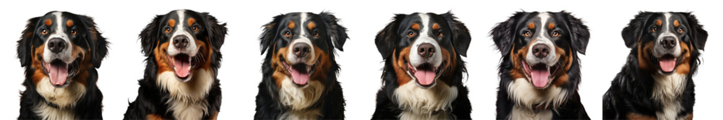 Png Set Photograph of a cheerful Bernese Mountain Dog in a studio setting transparent background