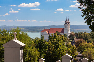 View from Calvary hill, part of famous footpath Tihany center