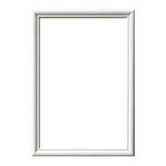 White vertical wood picture frame isolated
