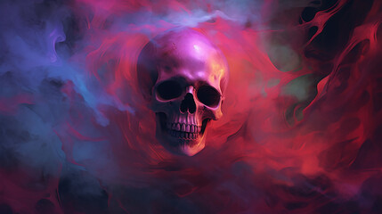 smoke themed skull for wallpaper