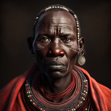 Maasai man. Generative AI