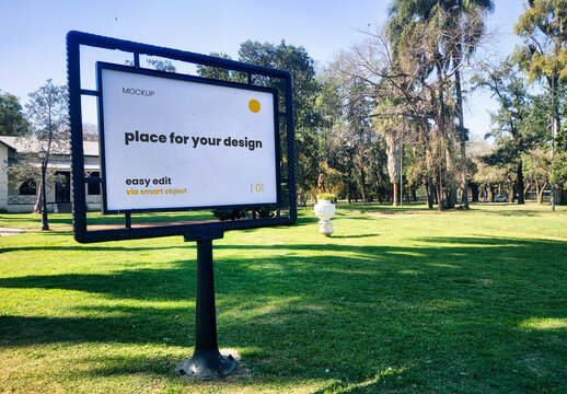 Billboard Sign Street Park Mockup 08