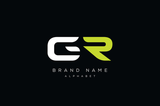 initial letter gr or rg logo vector design template