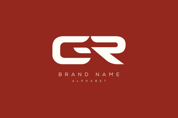 initial letter gr or rg logo vector design template