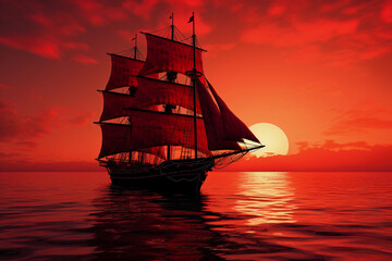 Obraz premium Ship at Sea 1