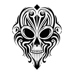 Artistic metal skull. Suitable with hard rock, scary, and metal design needs.