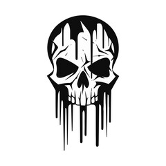 Artistic metal skull. Suitable with hard rock, scary, and metal design needs.