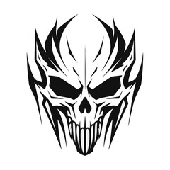 Artistic metal skull. Suitable with hard rock, scary, and metal design needs.