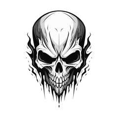 Artistic metal skull. Suitable with hard rock, scary, and metal design needs.