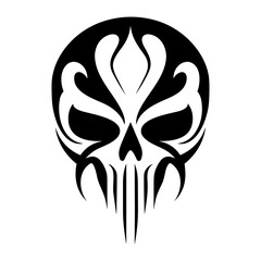 Artistic metal skull. Suitable with hard rock, scary, and metal design needs.