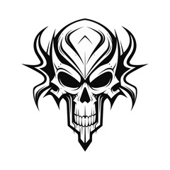 Artistic metal skull. Suitable with hard rock, scary, and metal design needs.