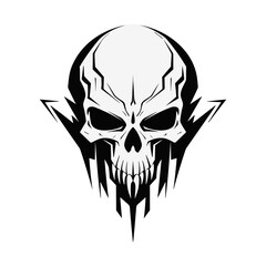 Artistic metal skull. Suitable with hard rock, scary, and metal design needs.