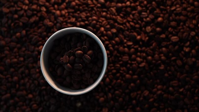 Close-up of roasted coffee beans backgrund