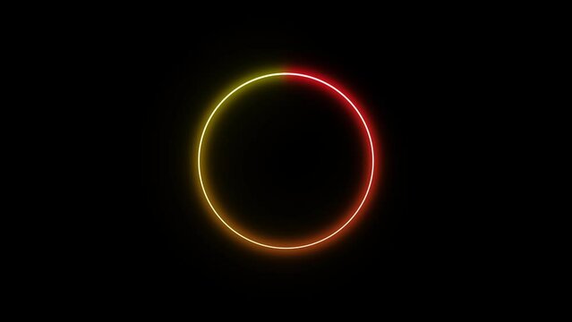 Blank round shape neon geometric 4k animation. rs_1252