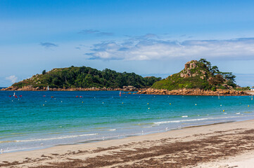 Scenic View of Millau Island, Brittany, France, Cotes d'Armor, Summer, Blue Sea and Sky