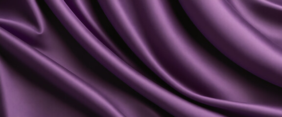 Obraz premium Abstract background of purple crumpled fabric. Cloth with folds. Colorful illustration. Generative AI