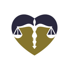 Law logo vector with judicial balance symbolic of justice scale in a pen nib.