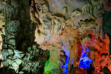 Thien Cung Cave in Bo Hon Island, Ha Long bay