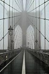 Papier Peint photo autocollant Brooklyn Bridge Brooklyn Bridge in Fog