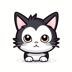 Fototapeta premium cartoon cute cat face on transparent background