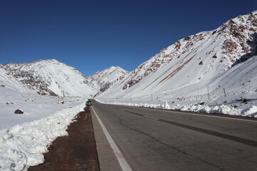 Argentina ruta 7 crossing highest Andes mountains near Uspallata
