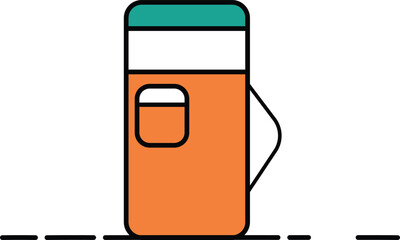 gas pump station vector flat illustration on white background