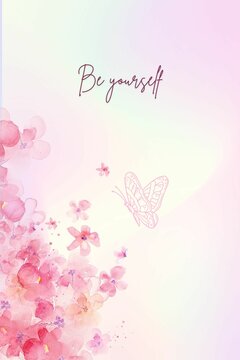 flower phone background with butterflies