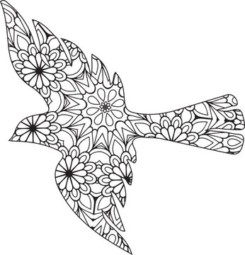 recommend clip art: Cockatoo parrot line contour for coloring book.